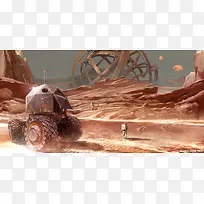 外星球研究探险插画-空若网 外星球研究探险插画-空若网