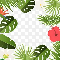 夏日小清新树叶边框-空若网 夏日小清新树叶边框-空若网