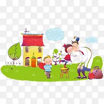 卡通手绘家庭-空若网 卡通手绘家庭-空若网