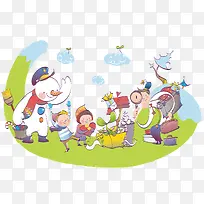 卡通手绘家庭-空若网 卡通手绘家庭-空若网