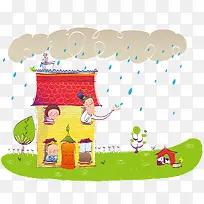 卡通手绘家庭-空若网 卡通手绘家庭-空若网