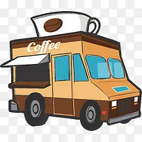 手绘咖啡餐车-空若网 手绘咖啡餐车-空若网