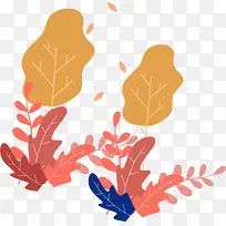 卡通秋季树叶装饰插画-空若网 卡通秋季树叶装饰插画-空若网