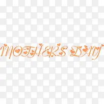 母亲节快乐黄色个性花体字-空若网 母亲节快乐黄色个性花体字-空若网