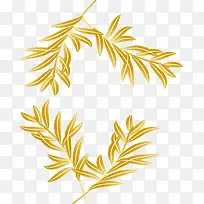 金色树叶装饰框-空若网 金色树叶装饰框-空若网