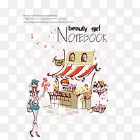 韩式美女花店插画-空若网 韩式美女花店插画-空若网