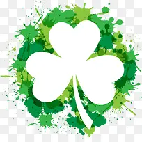 水彩涂鸦三叶草-空若网 水彩涂鸦三叶草-空若网