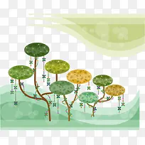 树枝花朵植物矢量装饰图-空若网 树枝花朵植物矢量装饰图-空若网