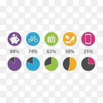 圆形饼状百分比信息图-空若网 圆形饼状百分比信息图-空若网