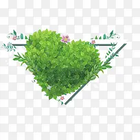 水彩绘树叶爱心背景矢量图-空若网 水彩绘树叶爱心背景矢量图-空若网