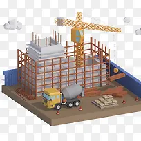 建筑工地插画-空若网 建筑工地插画-空若网