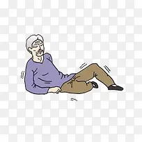 卡通晕倒的老人家-空若网 卡通晕倒的老人家-空若网