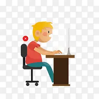 矢量卡通扁平化错误坐姿png-空若网 矢量卡通扁平化错误坐姿png-空若网