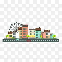 卡通彩色楼房公路-空若网 卡通彩色楼房公路-空若网