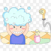 洗澡的男孩-空若网 洗澡的男孩-空若网