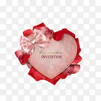 褶皱爱心邀请卡-空若网 褶皱爱心邀请卡-空若网