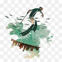 淡绿色海洋潜水插画-空若网 淡绿色海洋潜水插画-空若网