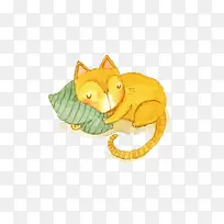 矢量午睡的小橘猫-空若网 矢量午睡的小橘猫-空若网