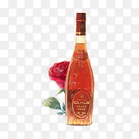 洋酒玫瑰花装饰摄影-空若网 洋酒玫瑰花装饰摄影-空若网