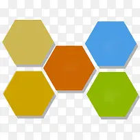 彩色卡通六边形拼接-空若网 彩色卡通六边形拼接-空若网