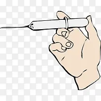 拿白色针管的卡通手-空若网 拿白色针管的卡通手-空若网