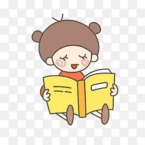 卡通小女孩读书-空若网 卡通小女孩读书-空若网