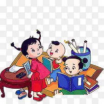 古代儿童插画-空若网 古代儿童插画-空若网