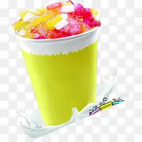 彩色水果奶茶插图-空若网 彩色水果奶茶插图-空若网