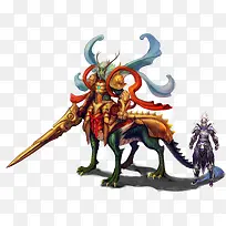 巨龙神兽坐骑插画-空若网 巨龙神兽坐骑插画-空若网