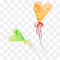 橙黄色可爱爱心涂鸦气球-空若网 橙黄色可爱爱心涂鸦气球-空若网