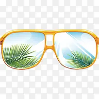 摄影夏日海报棕叶手绘墨镜-空若网 摄影夏日海报棕叶手绘墨镜-空若网