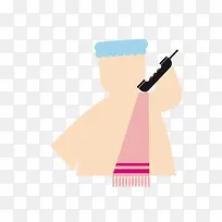 装饰卡通简洁扁平化接电话的人-空若网 装饰卡通简洁扁平化接电话的人-空若网