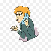 矢量装饰卡通简洁扁平化接电话的-空若网 矢量装饰卡通简洁扁平化接电话的-空若网