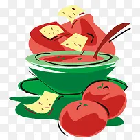 手绘西红柿饮料图案-空若网 手绘西红柿饮料图案-空若网