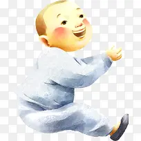 手绘可爱开心小和尚-空若网 手绘可爱开心小和尚-空若网