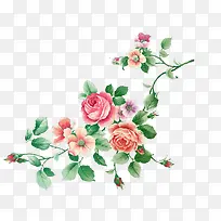 粉红色玫瑰树枝装饰-空若网 粉红色玫瑰树枝装饰-空若网