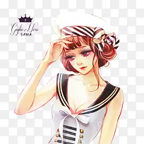 时尚水手服饰美女-空若网 时尚水手服饰美女-空若网