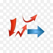 矢量箭头png图片立体红蓝色-空若网 矢量箭头png图片立体红蓝色-空若网