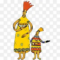 抱着水果的父子-空若网 抱着水果的父子-空若网