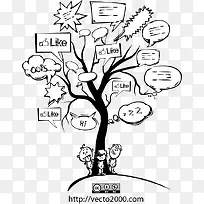 矢量手绘创意树-空若网 矢量手绘创意树-空若网