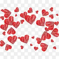 红色手绘爱心花纹-空若网 红色手绘爱心花纹-空若网