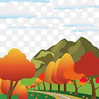 矢量树和山-空若网 矢量树和山-空若网