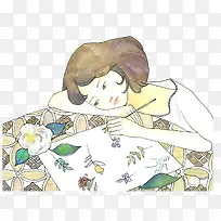 手绘文艺森女-空若网 手绘文艺森女-空若网