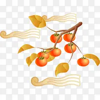 柿子树PNG矢量素材-空若网 柿子树PNG矢量素材-空若网