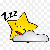 黄色的睡觉的卡通星星-空若网 黄色的睡觉的卡通星星-空若网