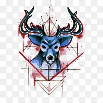 矢量水彩鹿-空若网 矢量水彩鹿-空若网