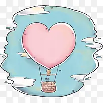 情人节粉色爱心热气球-空若网 情人节粉色爱心热气球-空若网