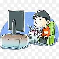 男孩看电视-空若网 男孩看电视-空若网