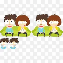 卡通男孩女孩看电视-空若网 卡通男孩女孩看电视-空若网