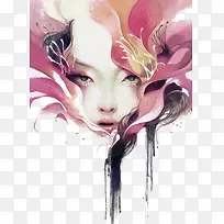 矢量水彩女人-空若网 矢量水彩女人-空若网